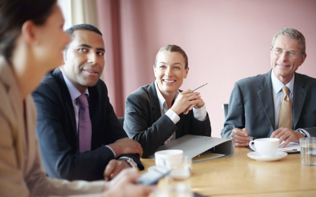 Portrait of successful business people in a meeting at conference room