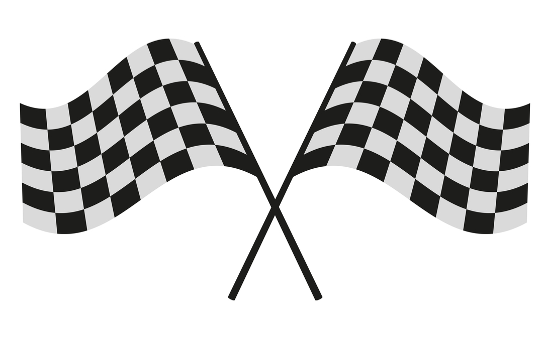 Two checkered flags